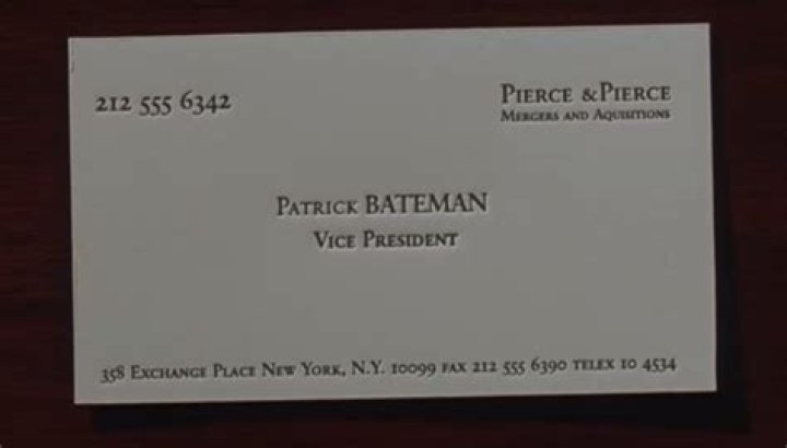 American Psycho: Patrick Bateman Business Card - A Detailed Analysis