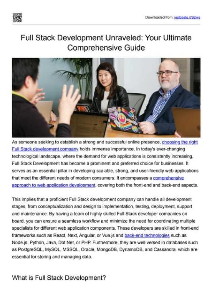 Comprehensive Guide to Full-Stack Development: Your Ultimate Learning Companion