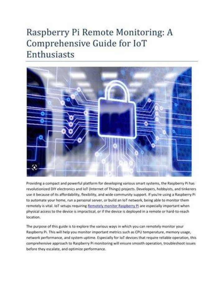 Remote IoT Monitoring with Raspberry Pi: The Ultimate Guide
