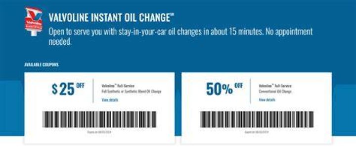 Valvoline Coupon $25 Off Fully Synthetic Oil Change Price Near You: A Comprehensive Guide