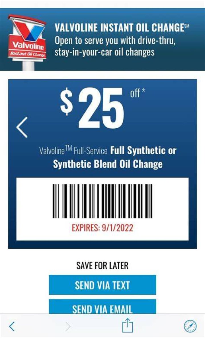 Valvoline Coupon: $25 Off &ndash; Save Big on Your Next Oil Change!