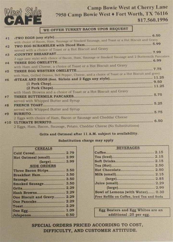 Westide Cafe Menu Fort Worth: A Comprehensive Guide to Your Next Dining Experience